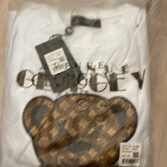 Avenue George V Paris Men's Tracksuit White Sweatsuit Rhinestone Teddy Bear - Picture 5 of 5